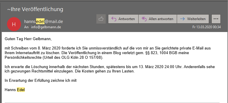 Fake-User von meinem Stalker mein Stalker