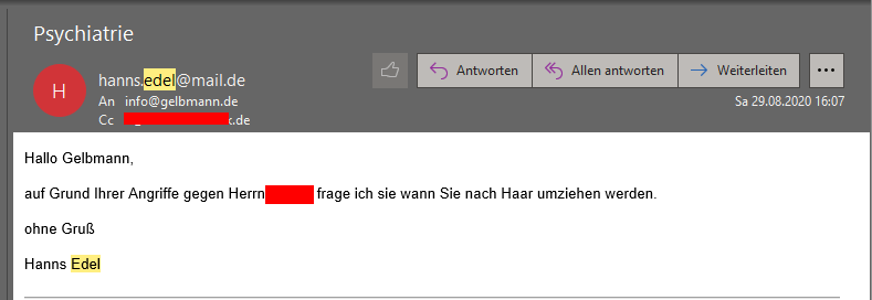 Fake-User von meinem Stalker mein Stalker