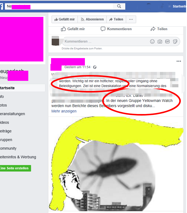Hier kündigt mein Stalker mein Stalker an, über mich berichten zu wollen