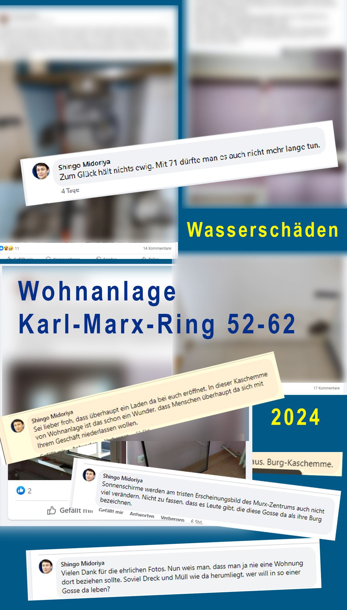 Hass und Hetze gegen die Wohnanlage Marx-Zenrtum durch meinen kranken Stalker