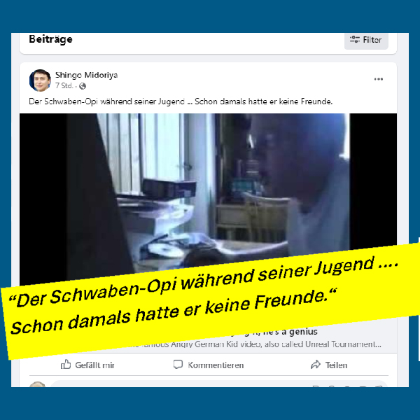 Post eines psychisch kranken Vollidioten