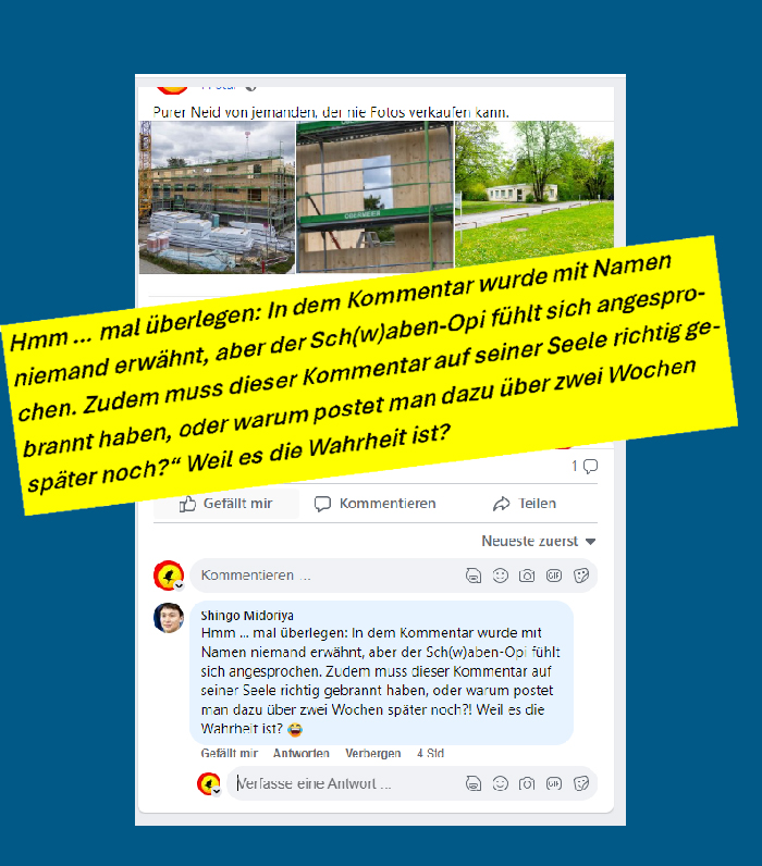 Post eines psychisch kranken Vollidioten