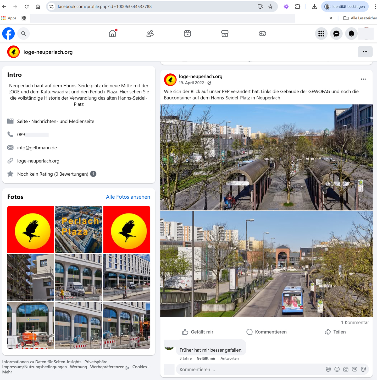 meine facebookseite am pep
