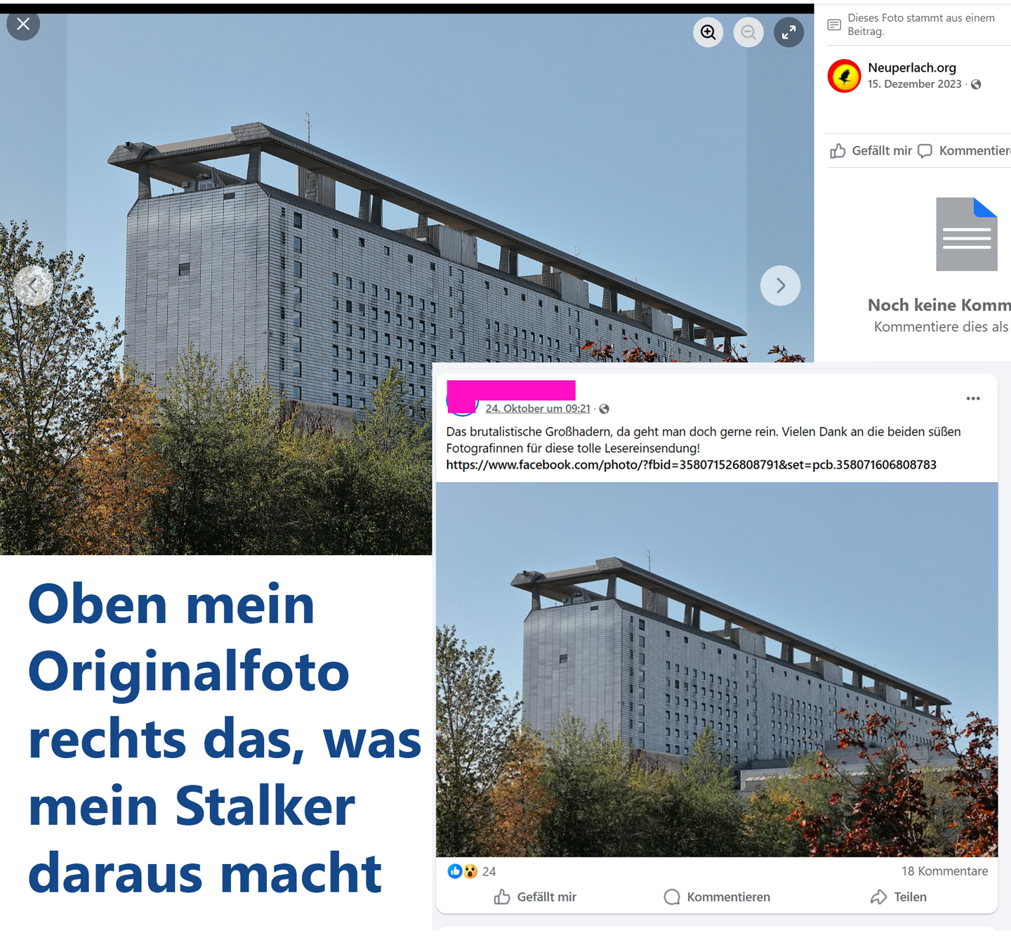 mein foto vom stalker missbraucht ohne genehmigung gezeigt