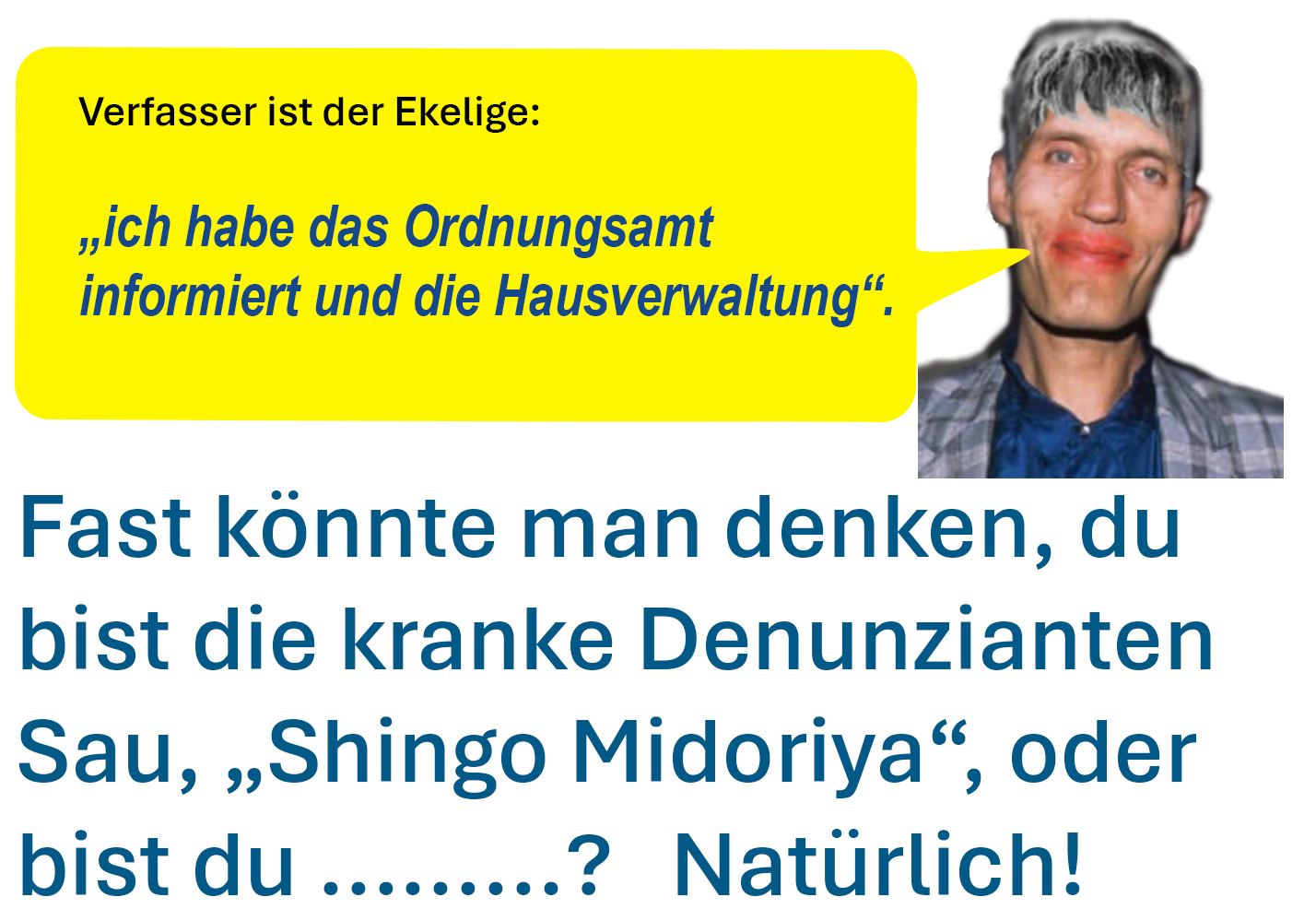 die psychisch kranke denunziantensau