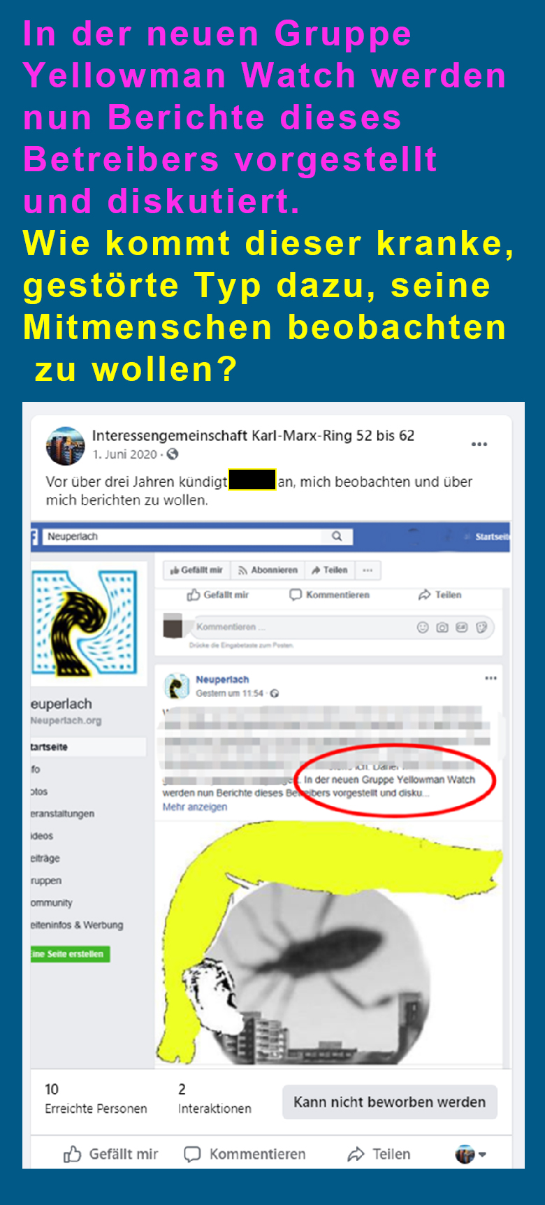 post eines psychisch krankenvollidioten