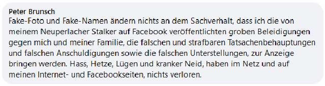 Fake-User von meinem Stalker, alias Saubermann,