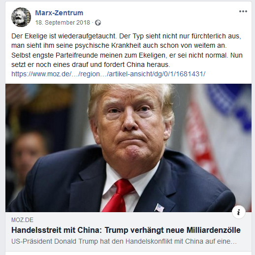 Mein Facebook-Artikel zu Donald Trump