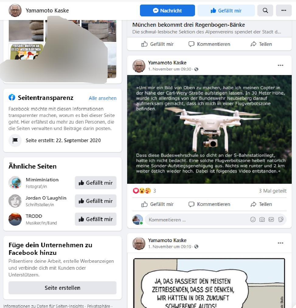 Post und Kommentare meines psychisch kranken Stalkers 