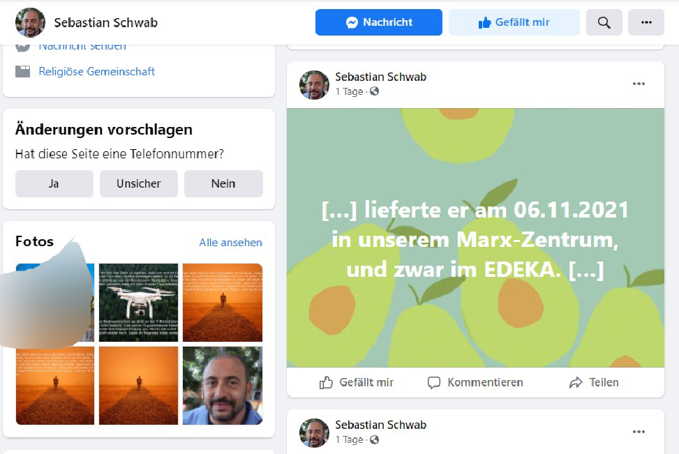 Post und Kommentare meines psychisch kranken Stalkers 