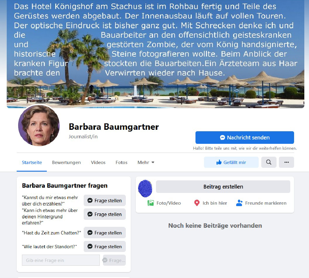 Post und Kommentare meines psychisch kranken Stalkers 