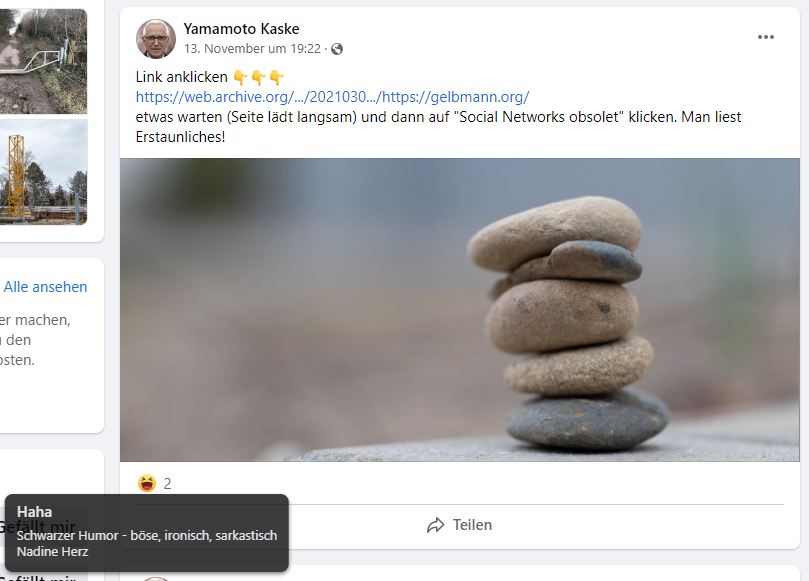 Post und Kommentare meines psychisch kranken Stalkers 