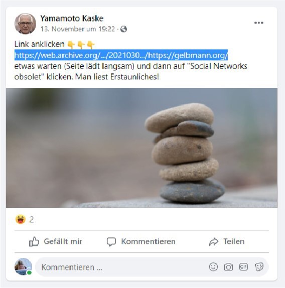 Post und Kommentare meines psychisch kranken Stalkers 