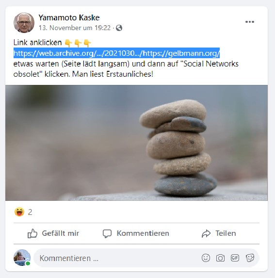 Post und Kommentare meines psychisch kranken Stalkers 