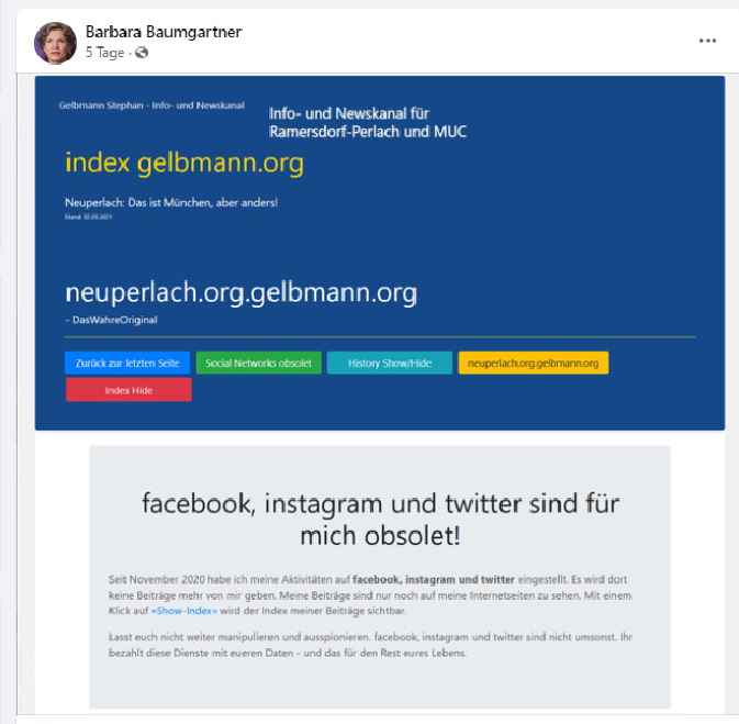 Post und Kommentare meines psychisch kranken Stalkers 