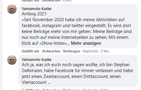 Post und Kommentare meines psychisch kranken Stalkers 