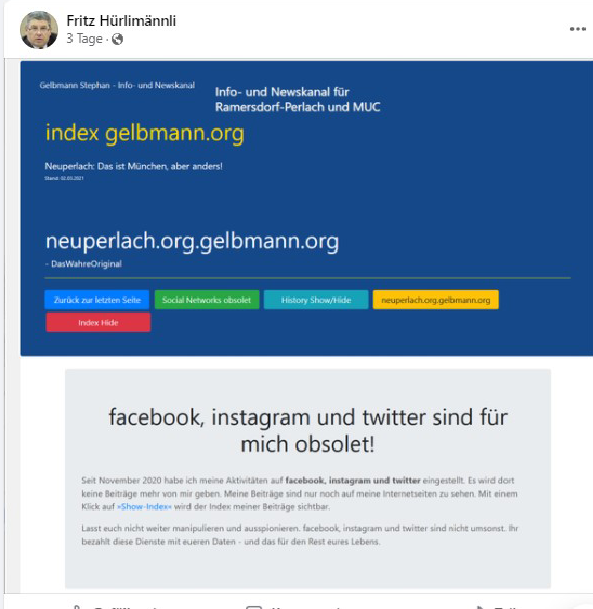 Post und Kommentare meines psychisch kranken Stalkers 