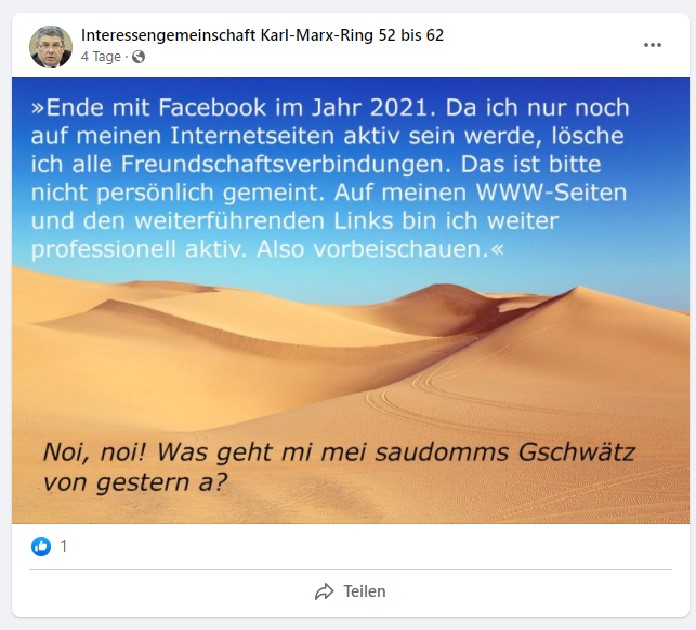 Post und Kommentare meines psychisch kranken Stalkers 