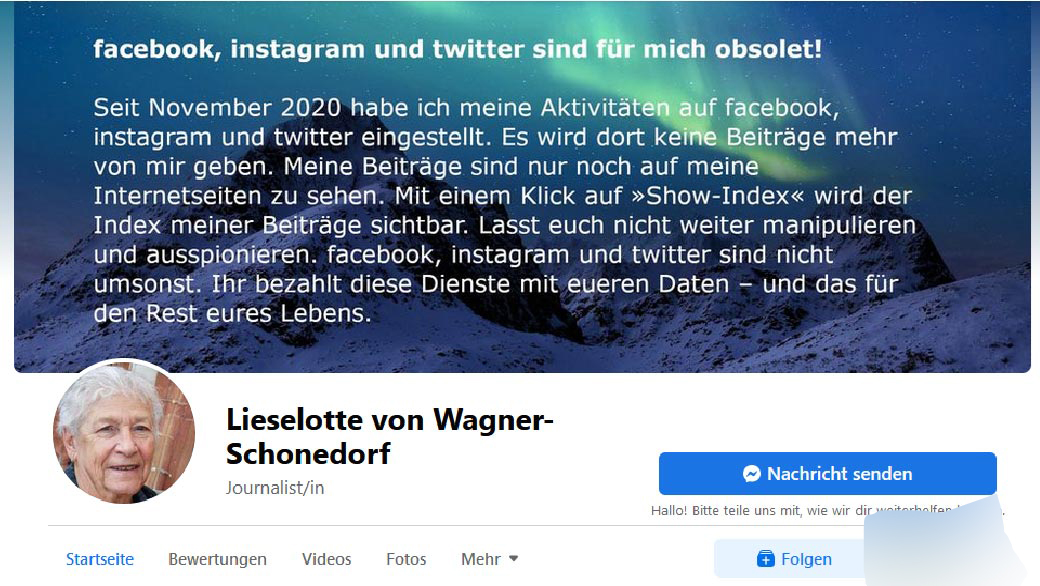Post und Kommentare meines psychisch kranken Stalkers 