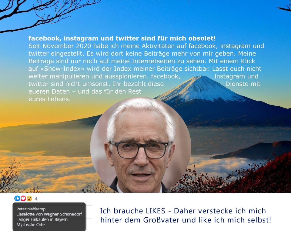 Post und Kommentare meines psychisch kranken Stalkers 