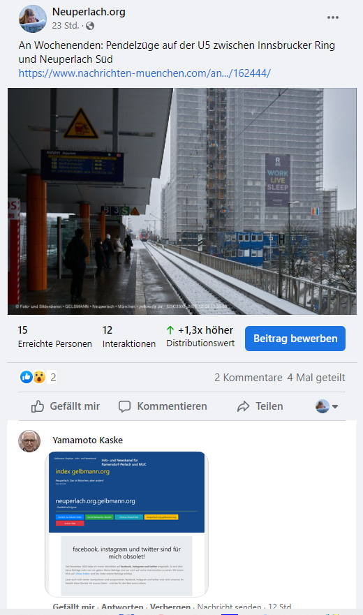 Post und Kommentare meines psychisch kranken Stalkers 
