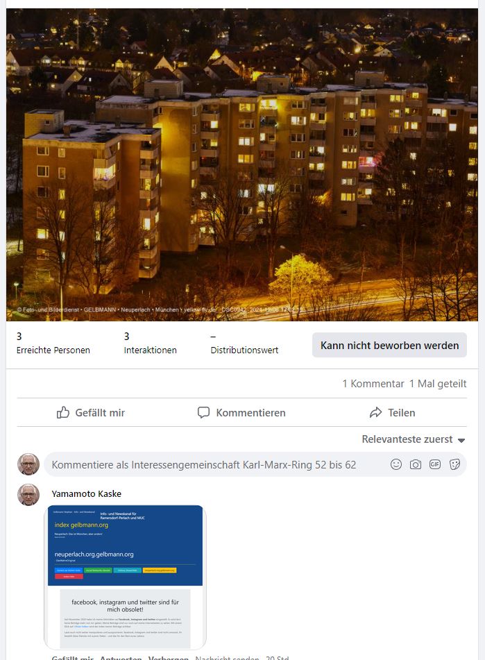 Post und Kommentare meines psychisch kranken Stalkers 