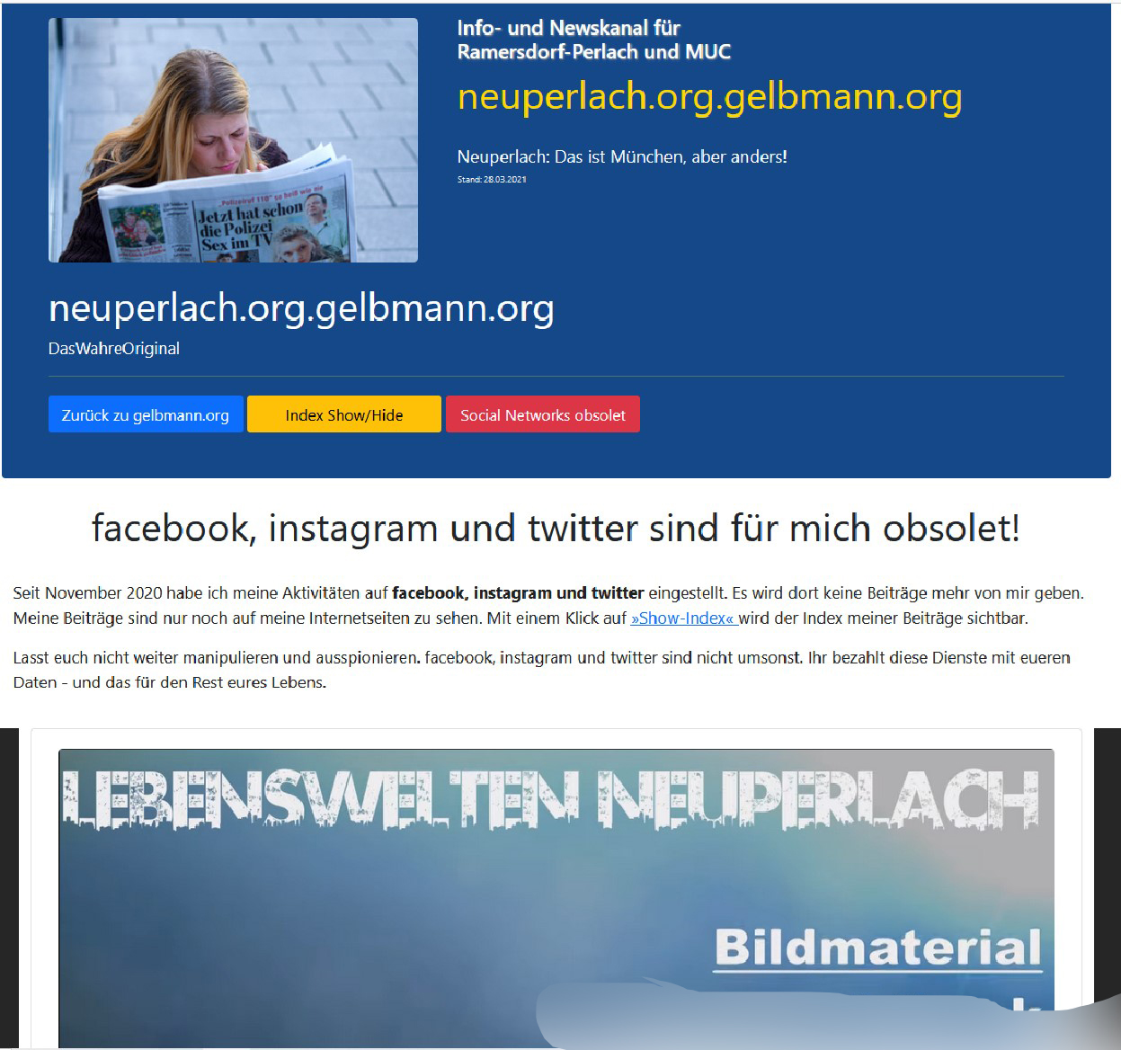 Post und Kommentare meines psychisch kranken Stalkers 