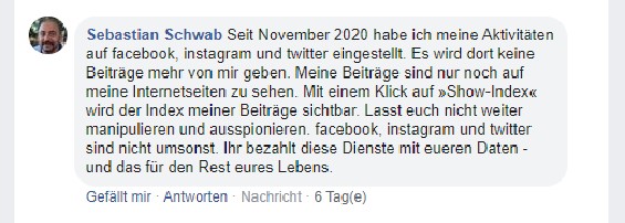 Post und Kommentare meines psychisch kranken Stalkers 