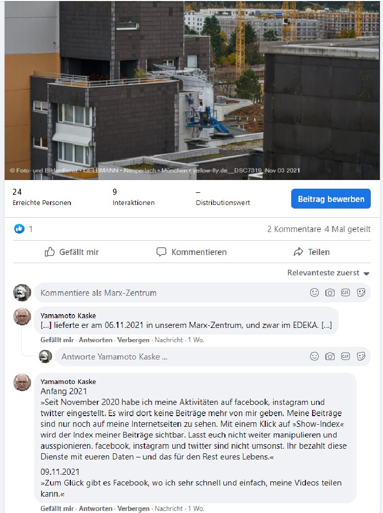 Post und Kommentare meines psychisch kranken Stalkers 