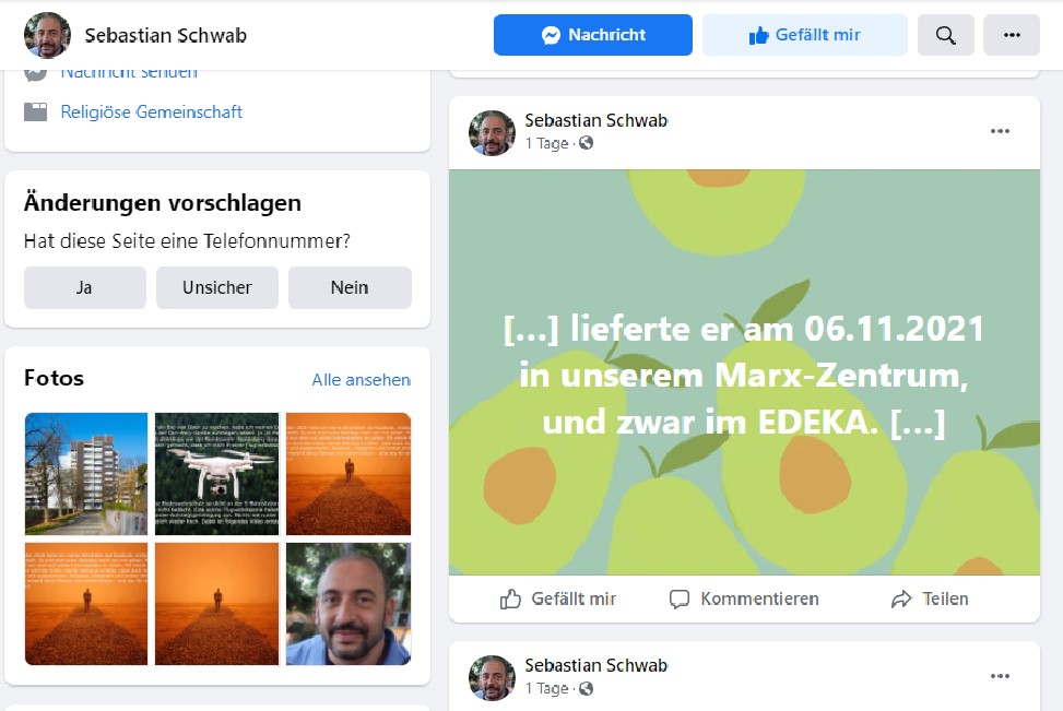 Post und Kommentare meines psychisch kranken Stalkers 