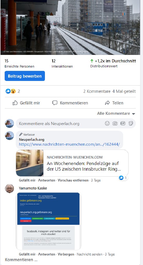 Post und Kommentare meines psychisch kranken Stalkers 