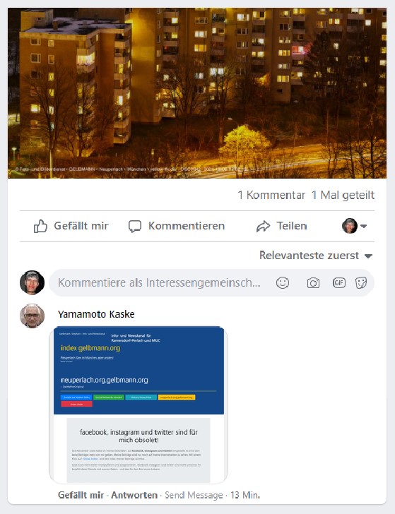 Post und Kommentare meines psychisch kranken Stalkers 