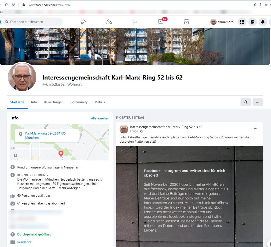 Post und Kommentare meines psychisch kranken Stalkers 