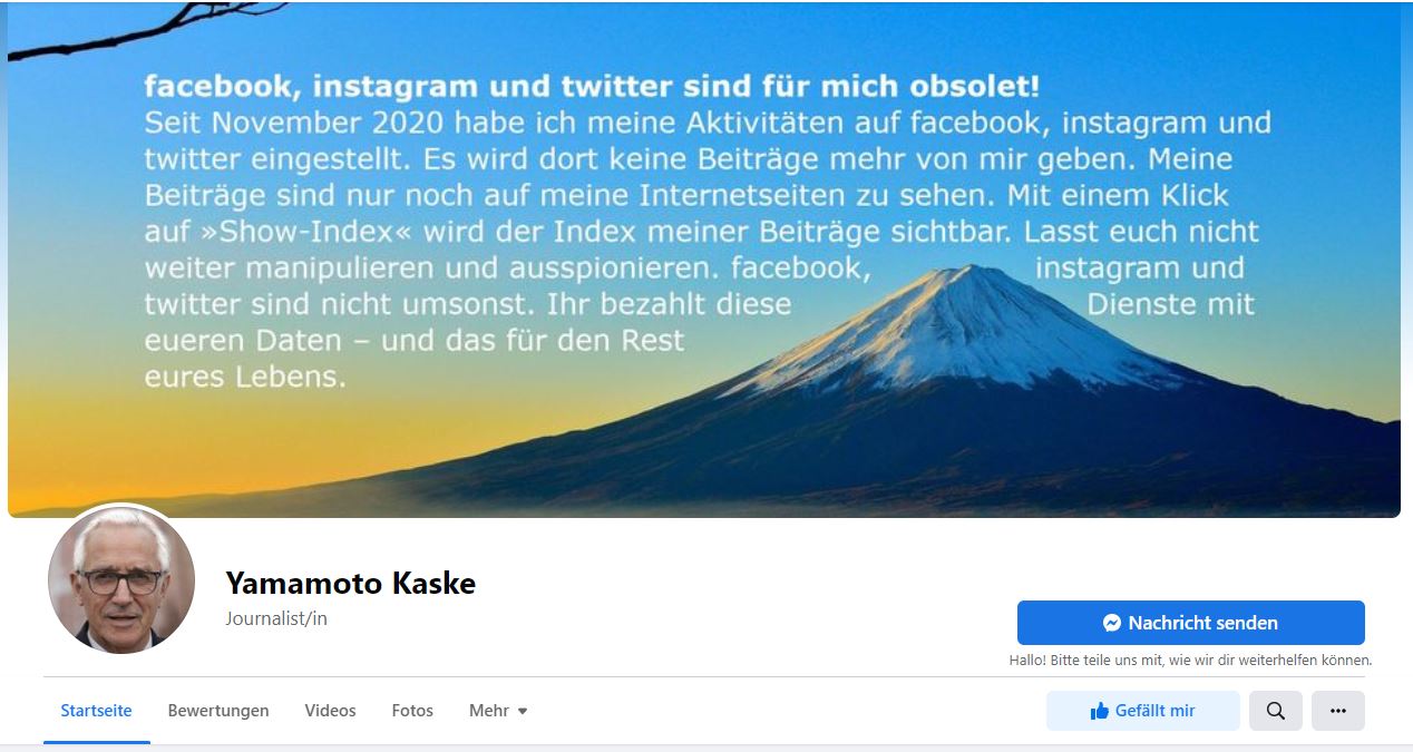 Post und Kommentare meines psychisch kranken Stalkers 