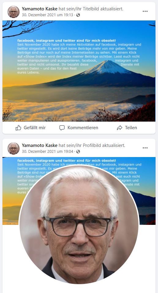 Post und Kommentare meines psychisch kranken Stalkers 