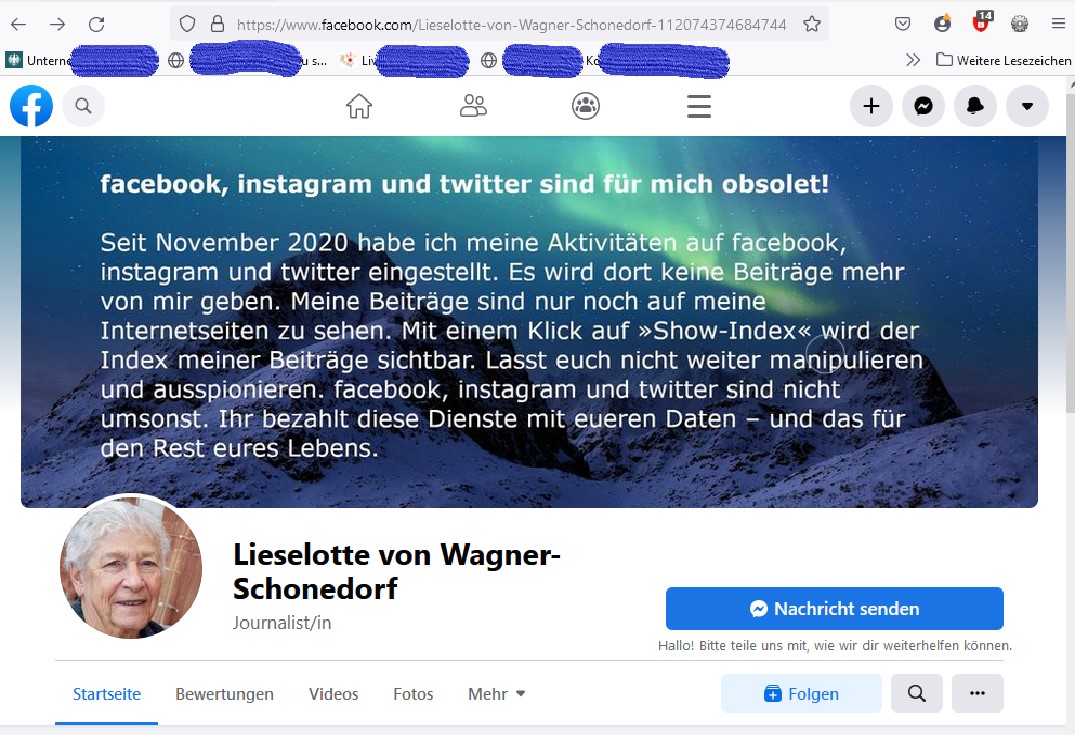 Post und Kommentare meines psychisch kranken Stalkers 