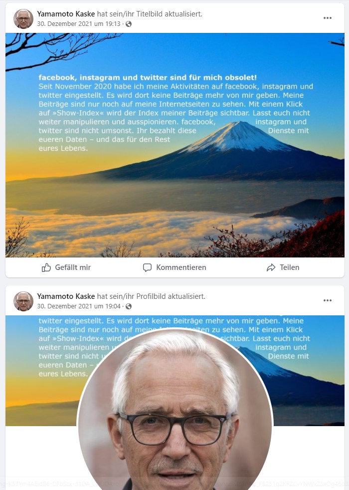 Post und Kommentare meines psychisch kranken Stalkers 