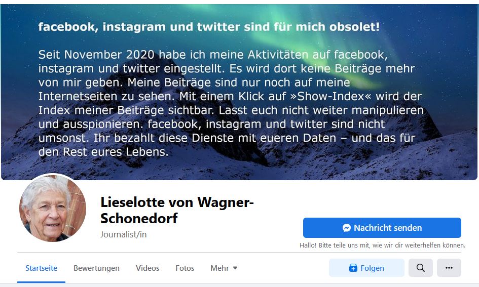 Post und Kommentare meines psychisch kranken Stalkers 