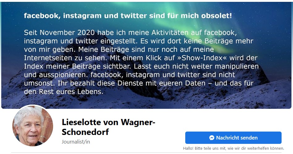 Post und Kommentare meines psychisch kranken Stalkers 