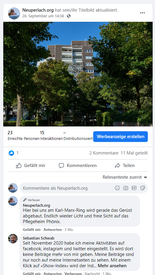 Post und Kommentare meines psychisch kranken Stalkers 