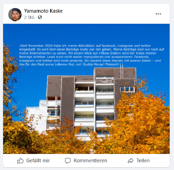 Post und Kommentare meines psychisch kranken Stalkers 
